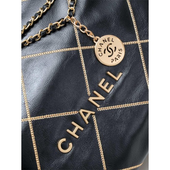 Chanel Large and Small Gold Thread 22 Shopping Bag
